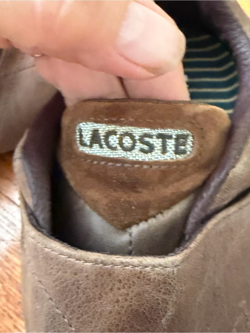 Lacoste Brown Leather Velcro Strap Sneakers Men's Size 11 Casual Comfort Shoes - Picture 6 of 9
